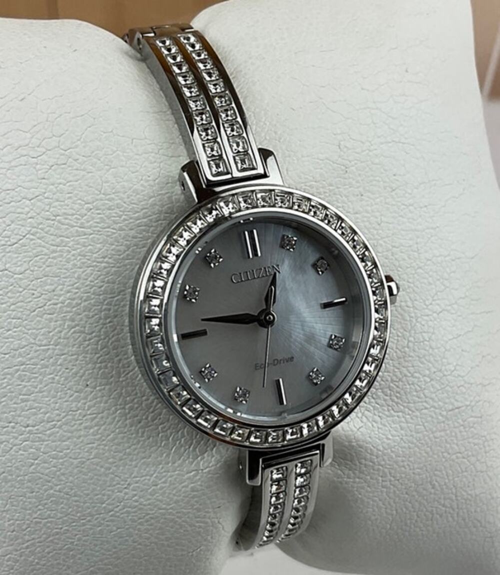 Citizen Eco-Drive Silhouette Crystal Women's Silver Watch EM0860-51D